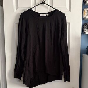 Wilt Women’s Slouchy Distressed Long Sleeve Crew Neck Tee Made in USA Size M